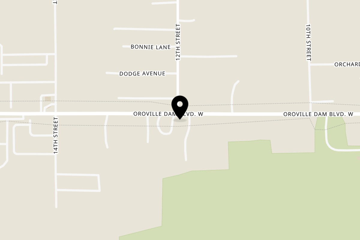 Map showing the location of The Notty Room on 1171 Oro Dam Blvd W in Oroville